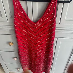 Red & rhinestone dress